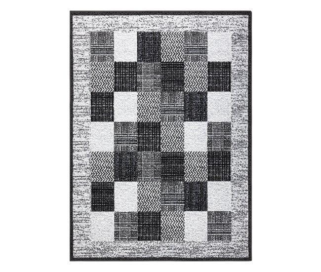 BCF Rug Morad RAFIA Retângulos geométrico 160x220 Preto / Cinza