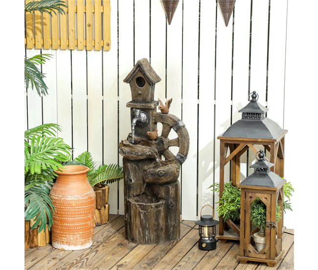 Fonte de Jardim Resina Outsunny Multicor