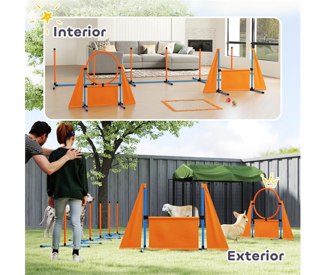 Conjunto de Treino e Agilidade ABS, PE, Tecido Oxford PawHut Laranja