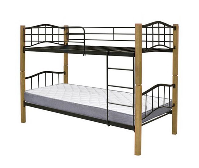 Beliche Duplo Madeira e Metal 90x190 Natural
