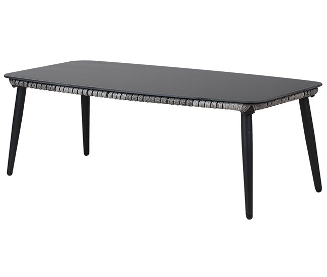 Beliani Conjunto lounge Ratan sintético PREVEZA Cinza Claro
