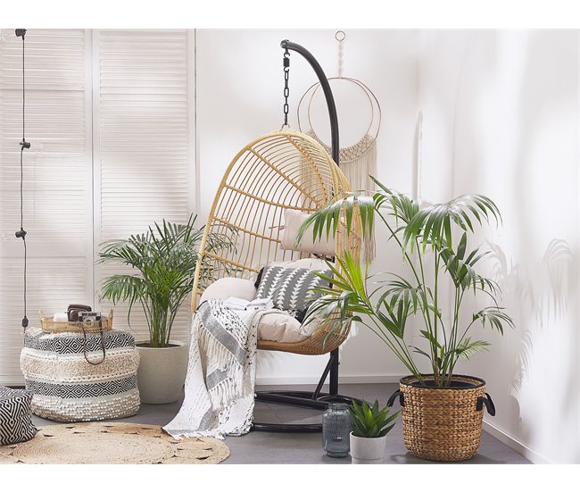 Beliani Sillón colgante CASOLI Cinza