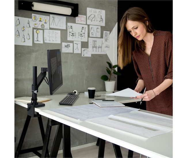 Suporte de Mesa para Ecrã 45-669-224 Preto