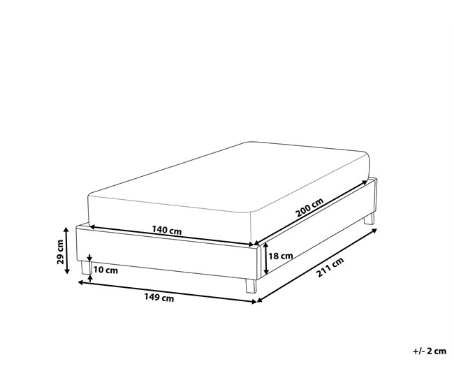 Beliani Cama com estrado Poliéster ROANNE 149x211 Bege