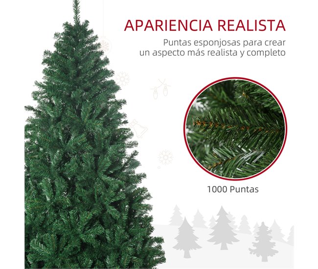 Árvore de Natal PVC e Aço HOMCOM, casa - natal Verde