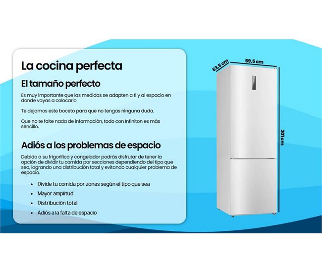 INFINITON Frigorifico Combinado FGC-345C20WEC, 330 l Branco