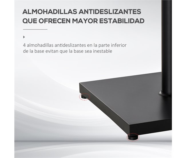 Base Chapéu de Sol com Roda Aço Outsunny 45x45 Preto
