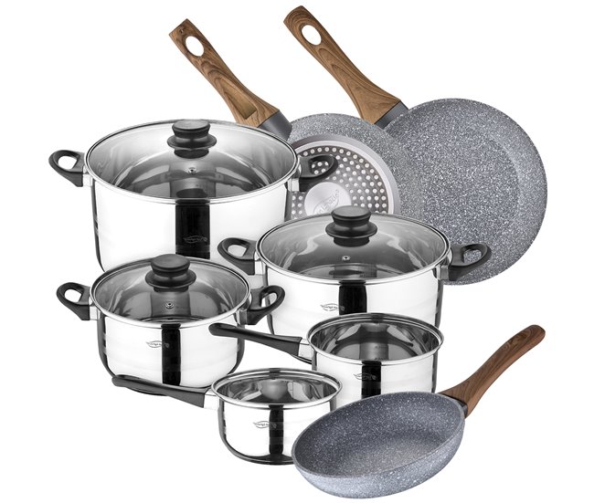 8 peças Bateria de cozinha com jogo de remendo Multicor