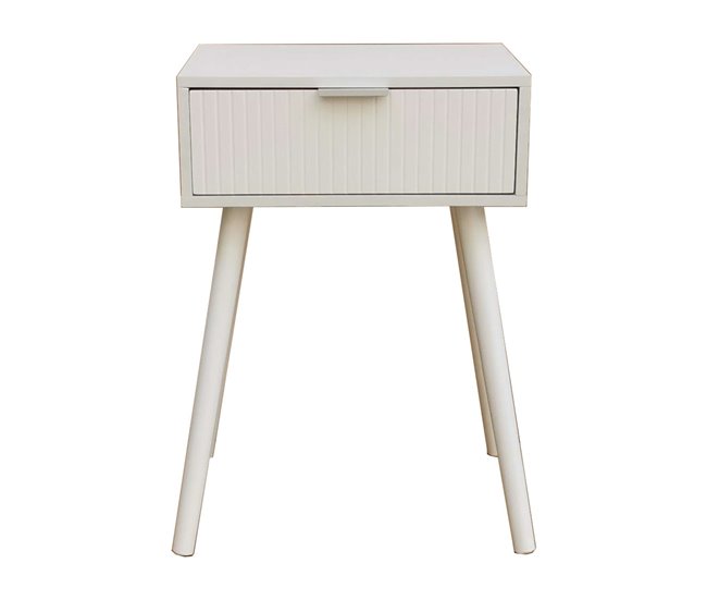 Mesa de cabeceira frisa estilo nórdico 1 gaveta de melamina 40
