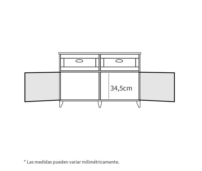 Aparador para Sala de Jantar Portobello Branco/ Madeira