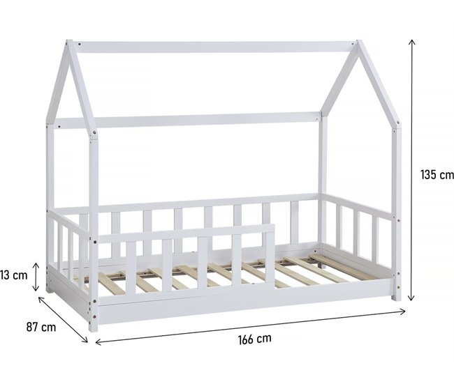 Cama cabine de madeira 166x87 Branco