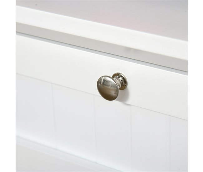 Armário de cozinha MDF, vidro temperado HOMCOM, casa - cozinha 68 Branco