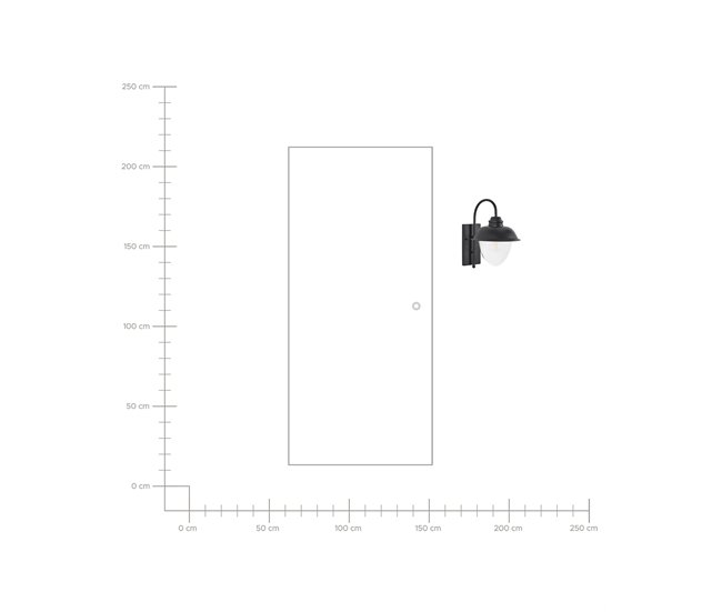 Beliani Iluminação de parede para exterior BANKA Preto