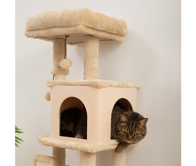 Arranhador para Gatos Melamina de Madeira e Sisal PawHut Cru