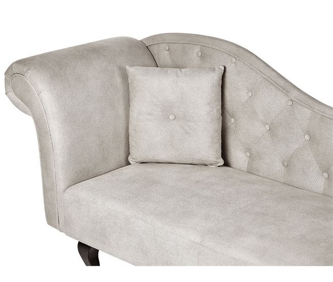 Beliani Chaise longue versão à esquerda Veludo LATTES Cinza Escuro