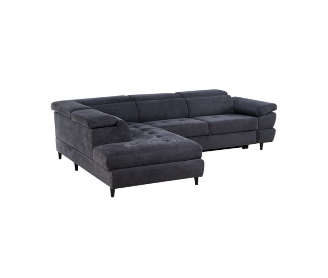Sofá de canto OMEGA com cama cor antracite Antracite