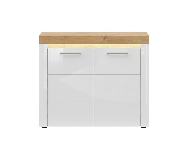 Aparador de 2 portas com LED Nara Madeira