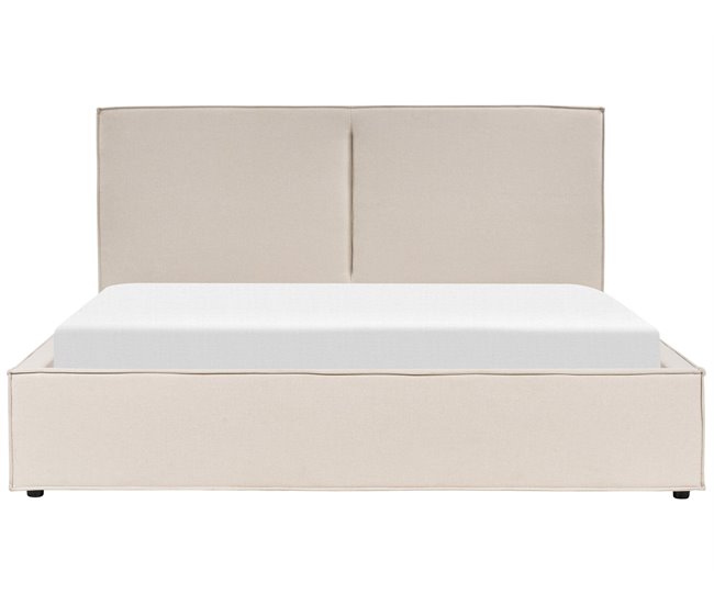 Beliani Cama com estrado Poliéster MOISSAC 197x224 Bege