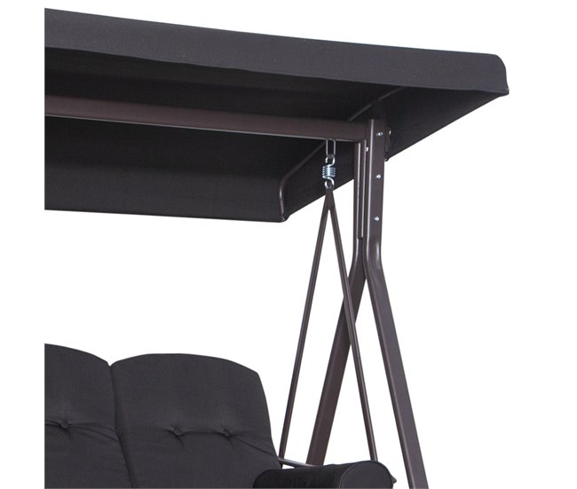 Banco Baloiço de Jardim Metal e Poliéster Outsunny Preto