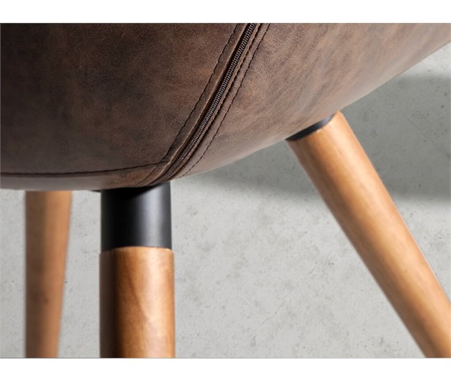 ANGEL CERDA Cadeira em couro ecológico castanho chocolate Nogal