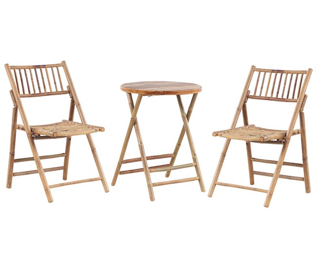 Beliani Conjunto de balcón SAVELLETRI Branco/ Bege