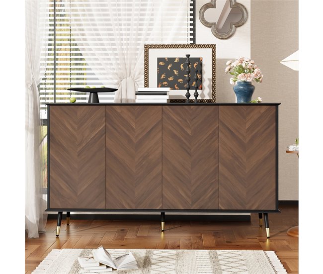 Aparador com 4 portas Preto