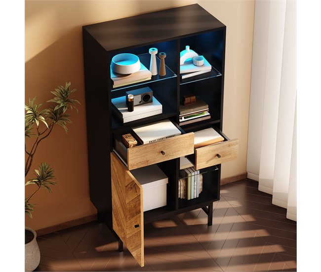 Aparadores Preto/ Madeira