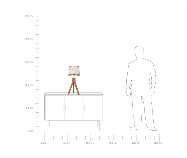 Beliani Candeeiro de mesa BEKI Castanho