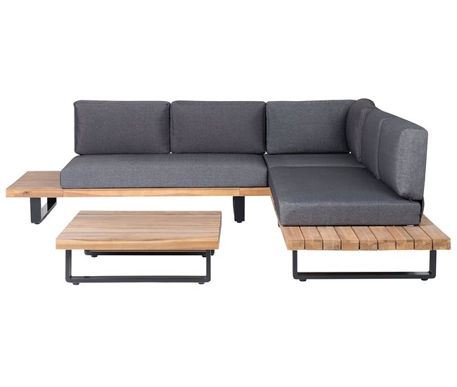 Beliani Conjunto de jardín MYKONOS Cinza Escuro