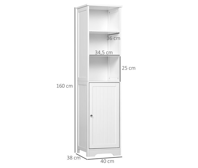 Armário de banheiro MDF kleankin, casa - casa de banho 40 Branco