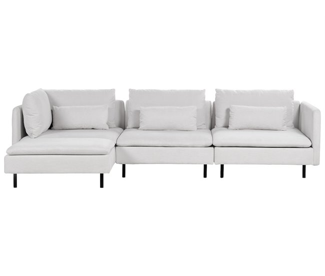Beliani Sofá modular Poliéster EGERIS Cinza Claro