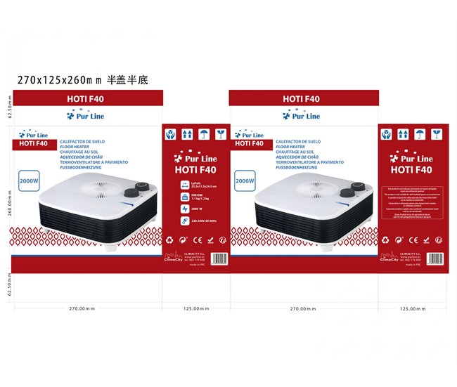 Aquecedor de solo com 2 níveis de potência Branco