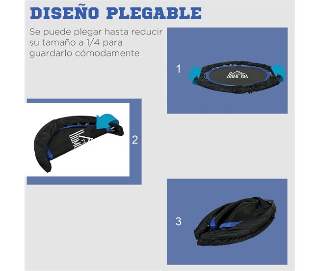 Trampolim Fitness Aço, PP e Tecido Oxford HOMCOM Azul