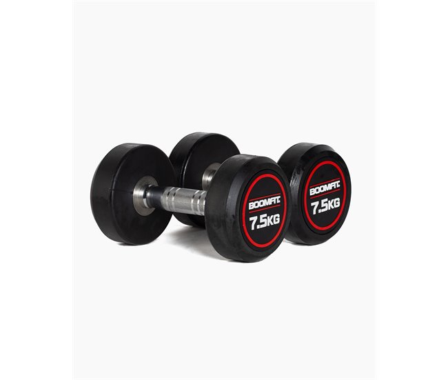 Halteres Redondos de Musculação 7,5Kg (Par) - BOOMFIT Preto