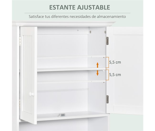 Armário Casa de Banho de Parede MDF kleankin Branco