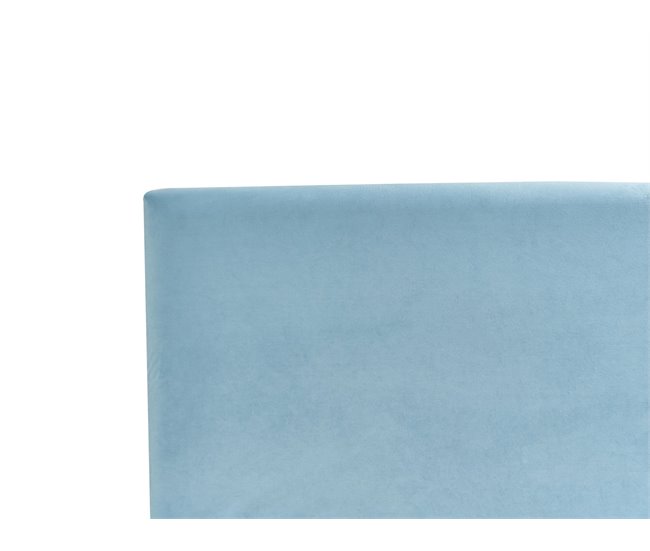 Beliani Cama Veludo FITOU 100x214 Azul Claro