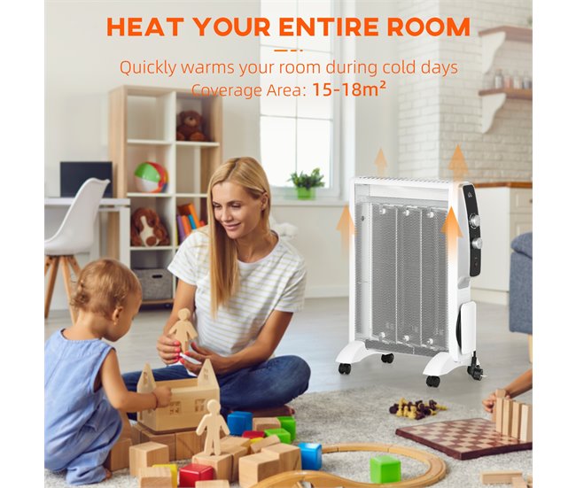 Aquecedor Elétrico HOMCOM 820-295V90WT Branco