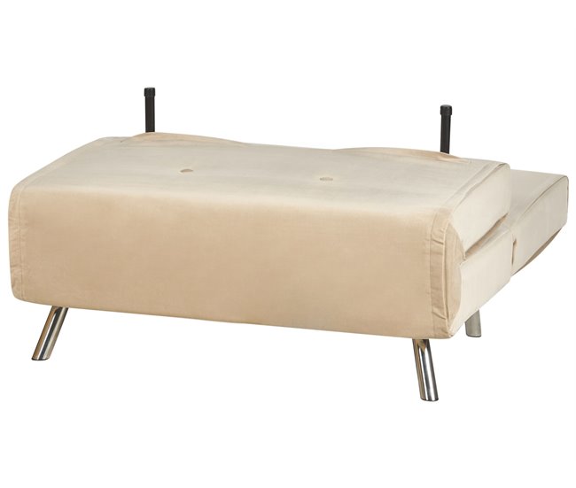 Beliani Sofá-cama Veludo FARRIS Areia