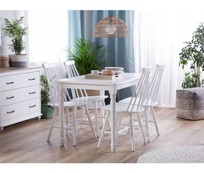 Beliani Silla de comedor BURBANK Branco