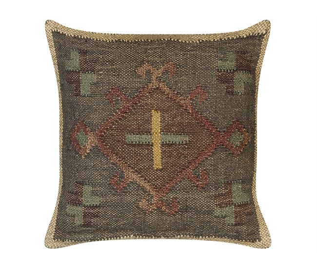 Beliani Almofada decorativa KATORA 45x45 Verde Escuro