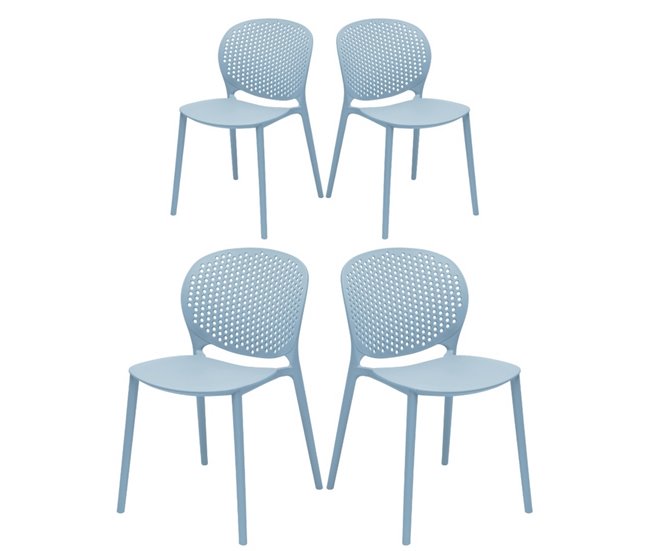 4 cadeiras de jardim de design Lolly Azul