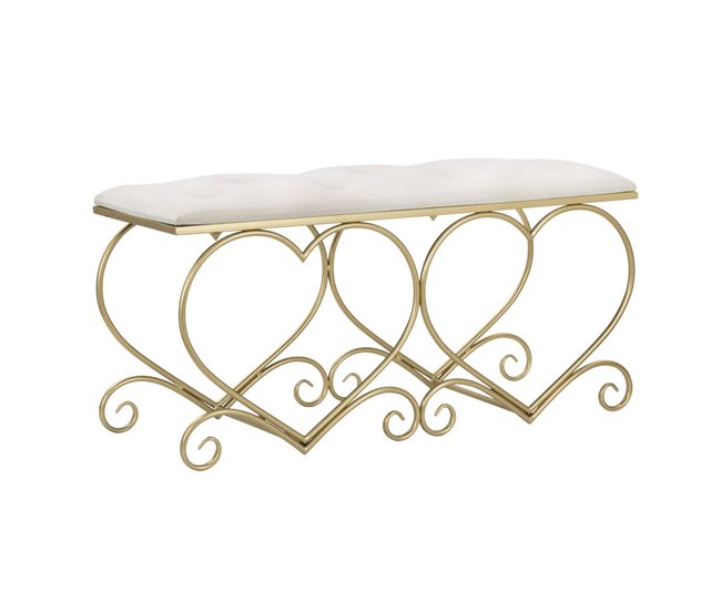 Banco Coração 3 105x37 Branco