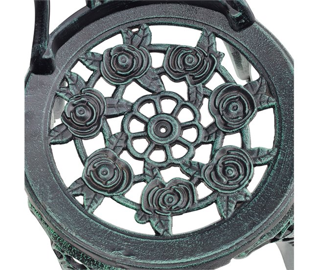 [casa.pro] Conjunto bistrô mesa de alumínio fundido + 2 cadeiras Branco