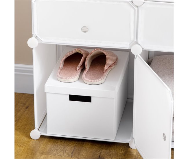 Armário Modular PP HOMCOM, casa - móveis de armazenamento 75 Branco