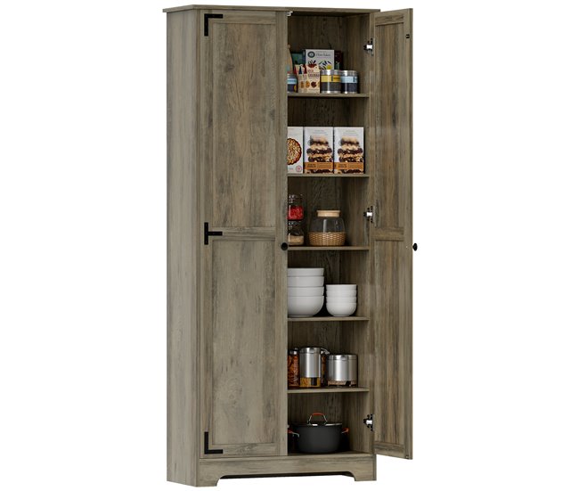 Armário de Cozinha Melamina de Madeira e MDF HOMCOM Cinza