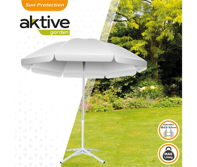 Suporte para guarda-sol 4 pernas d25/32 mm Aktive Garden Branco