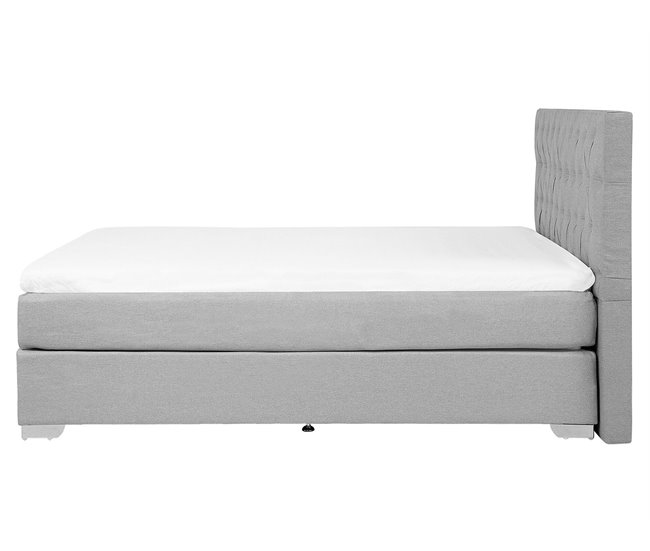 Beliani Cama continental Poliéster DUCHESS 171x211 Cinza Claro