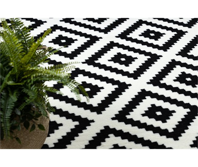 BCF Rug Morad RUTA diamantes geométrico 160x220 Preto