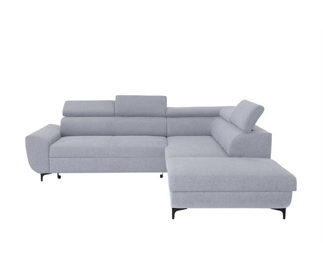 Sofá de canto com cama WESLEY Cinza