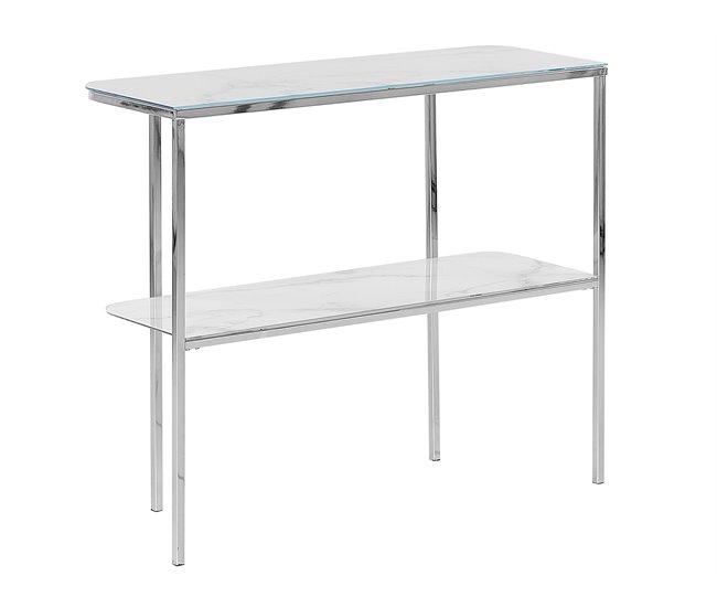 Beliani Mesa auxiliar CALVERT 100 Prata